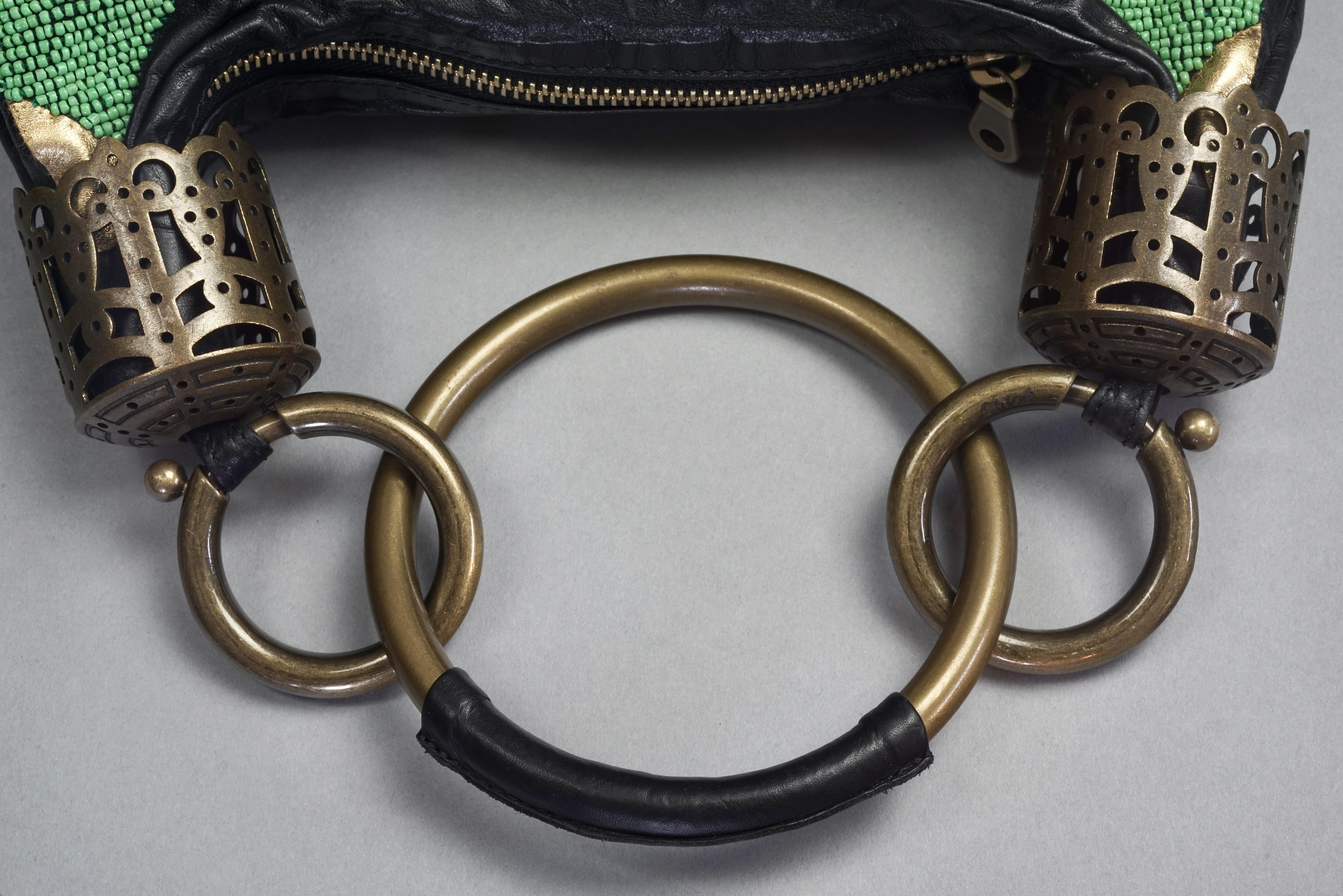 Vintage CHLOE Beaded Leather Bracelet Bag 3