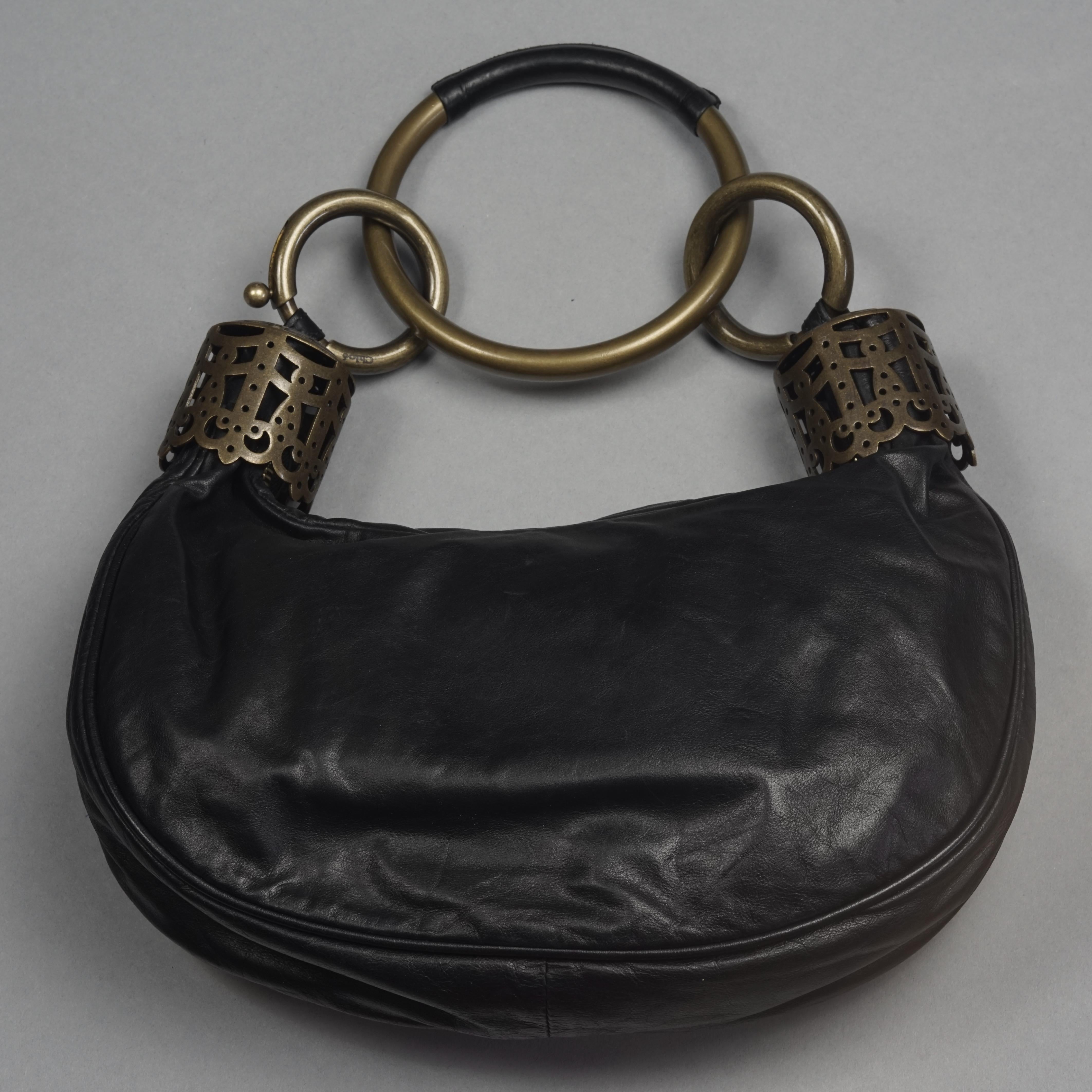 Bolso pulsera de cuero con cuentas vintage CHLOE 3