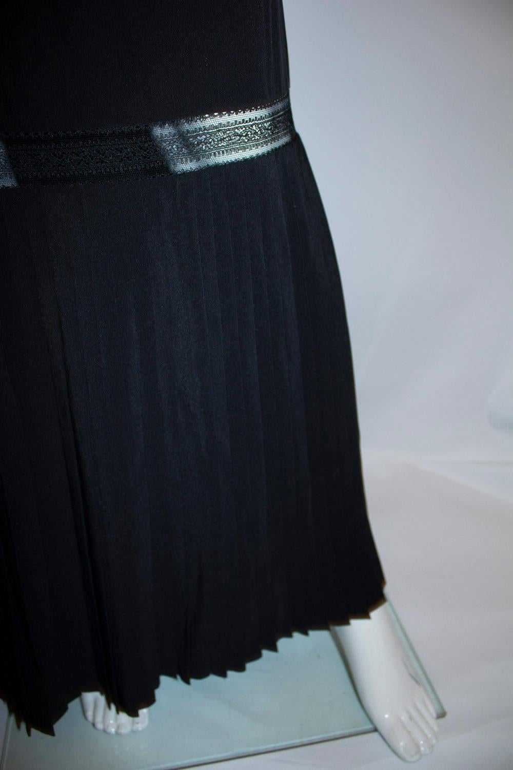 Vintage Chloe Black Silk Skirt In Good Condition For Sale In London, GB