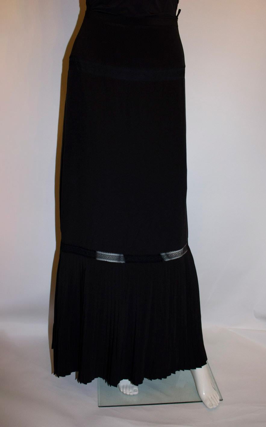 Women's Vintage Chloe Black Silk Skirt For Sale