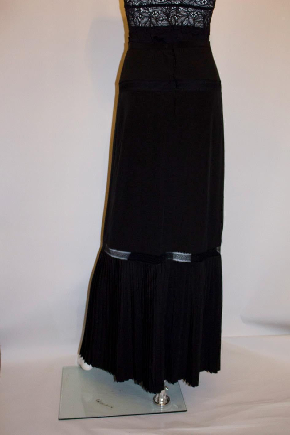 Vintage Chloe Black Silk Skirt For Sale 1