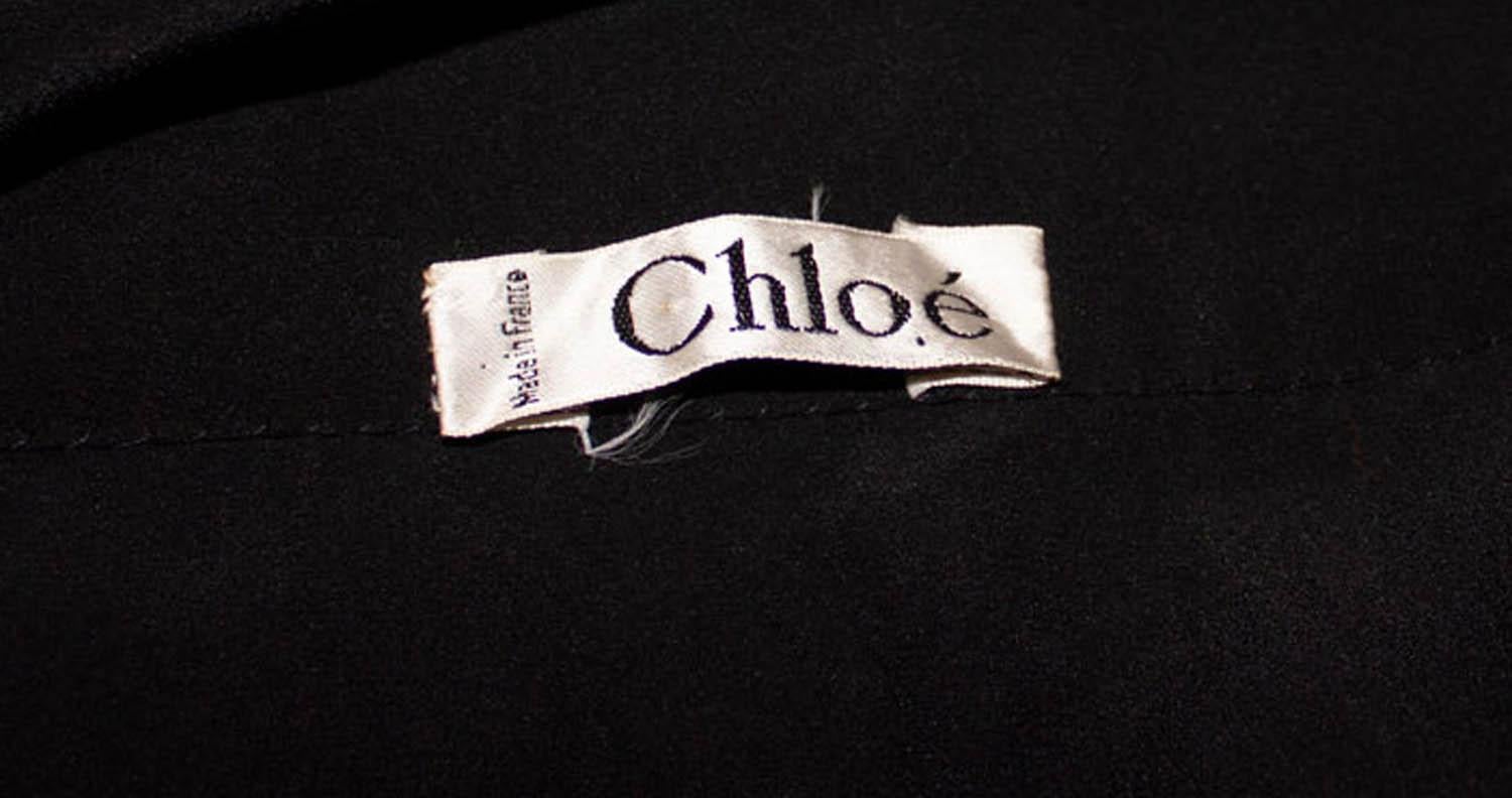 Vintage Chloe Black Silk Skirt For Sale 3