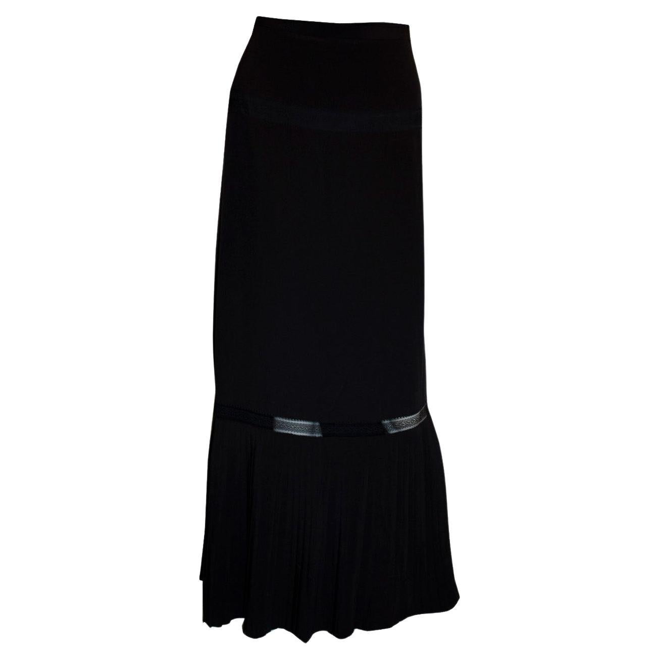 Vintage Chloe Black Silk Skirt For Sale