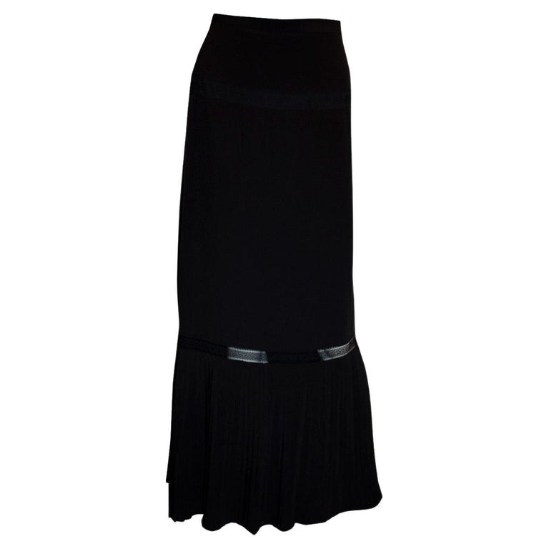 Vintage Chloe Black Silk Skirt For Sale at 1stDibs