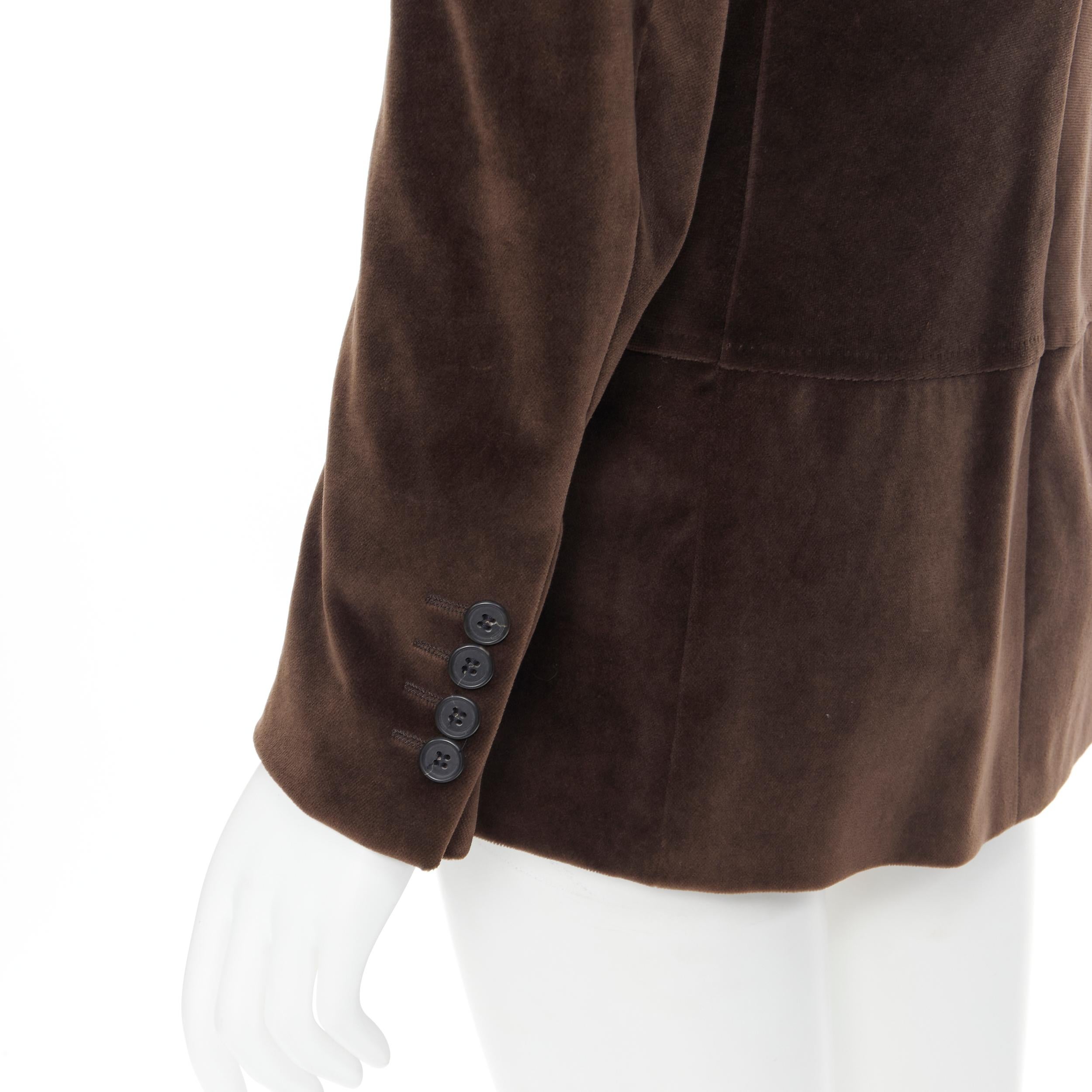 Women's vintage CHLOE brown velvet corset buckle waist blazer pant suit FR38 M