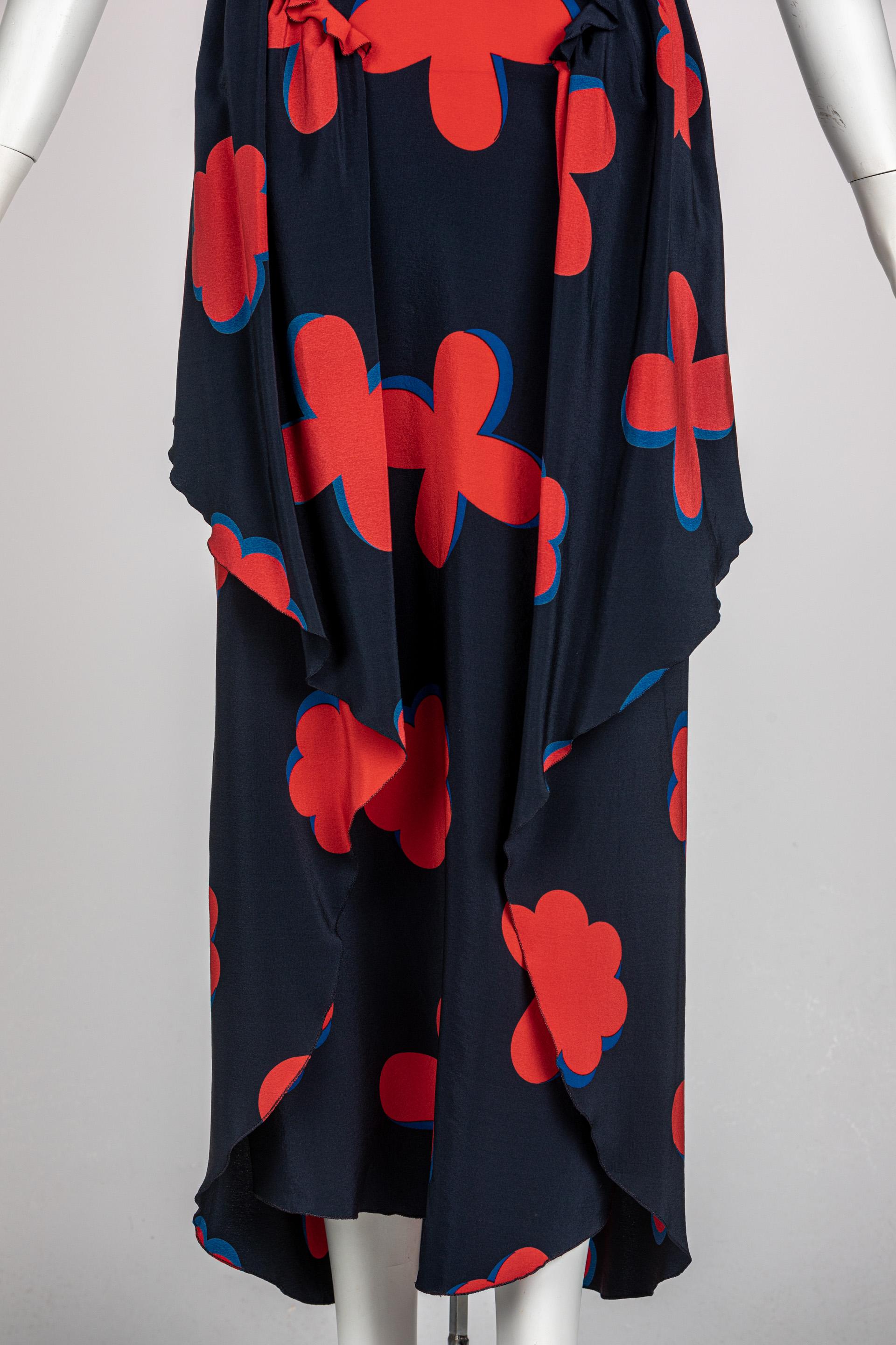 Vintage Chloé by Karl Lagerfeld Strapless Silk Printed Dress Spring 1979 2