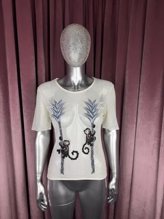 Vintage Chloé by Phoebe Philo RUNWAY Spring 2002 Monkey & Palm Tree Mesh Top