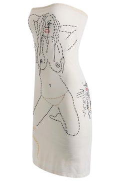 Vintage Chloe By Stella McCartney S/S 1999 Embroidered Tube Dress