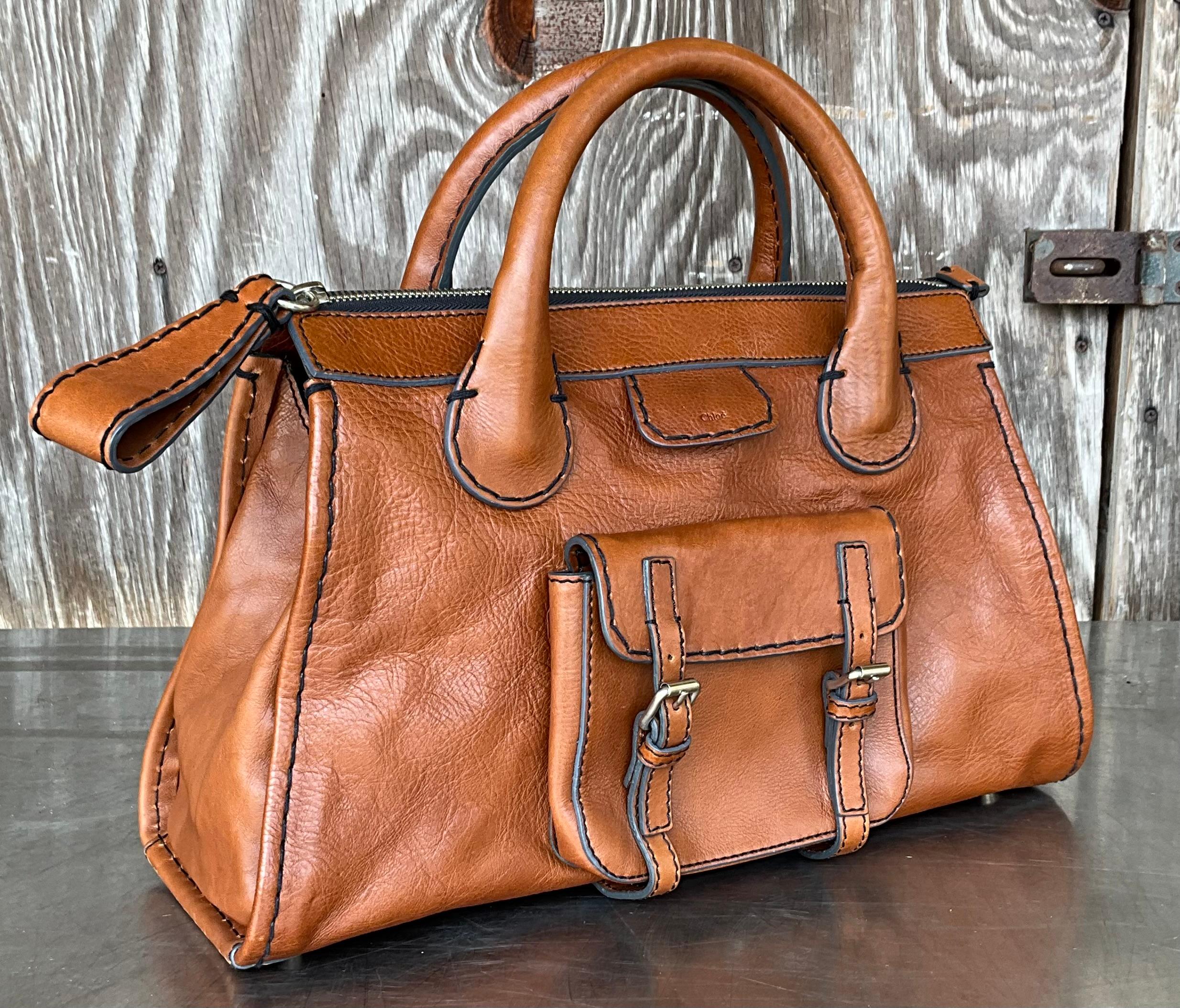 Vintage Chloe Edith Leather Tote For Sale 1