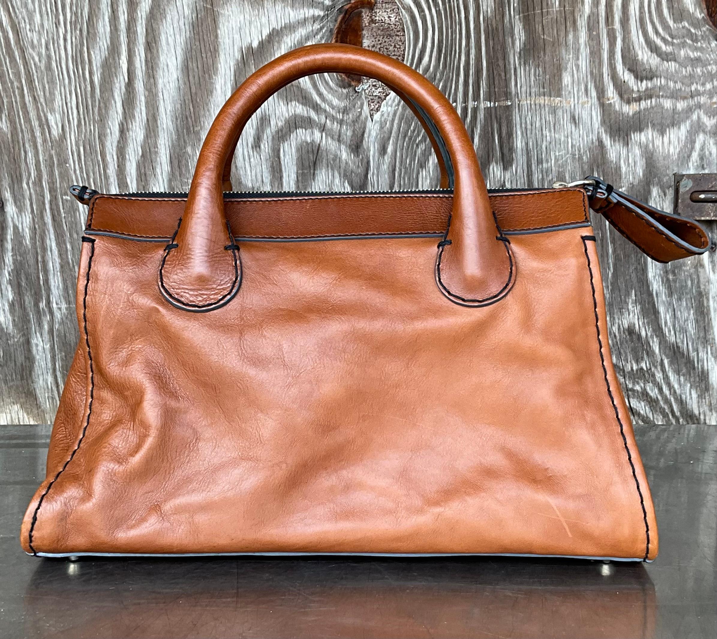 Vintage Chloe Edith Leather Tote For Sale 3