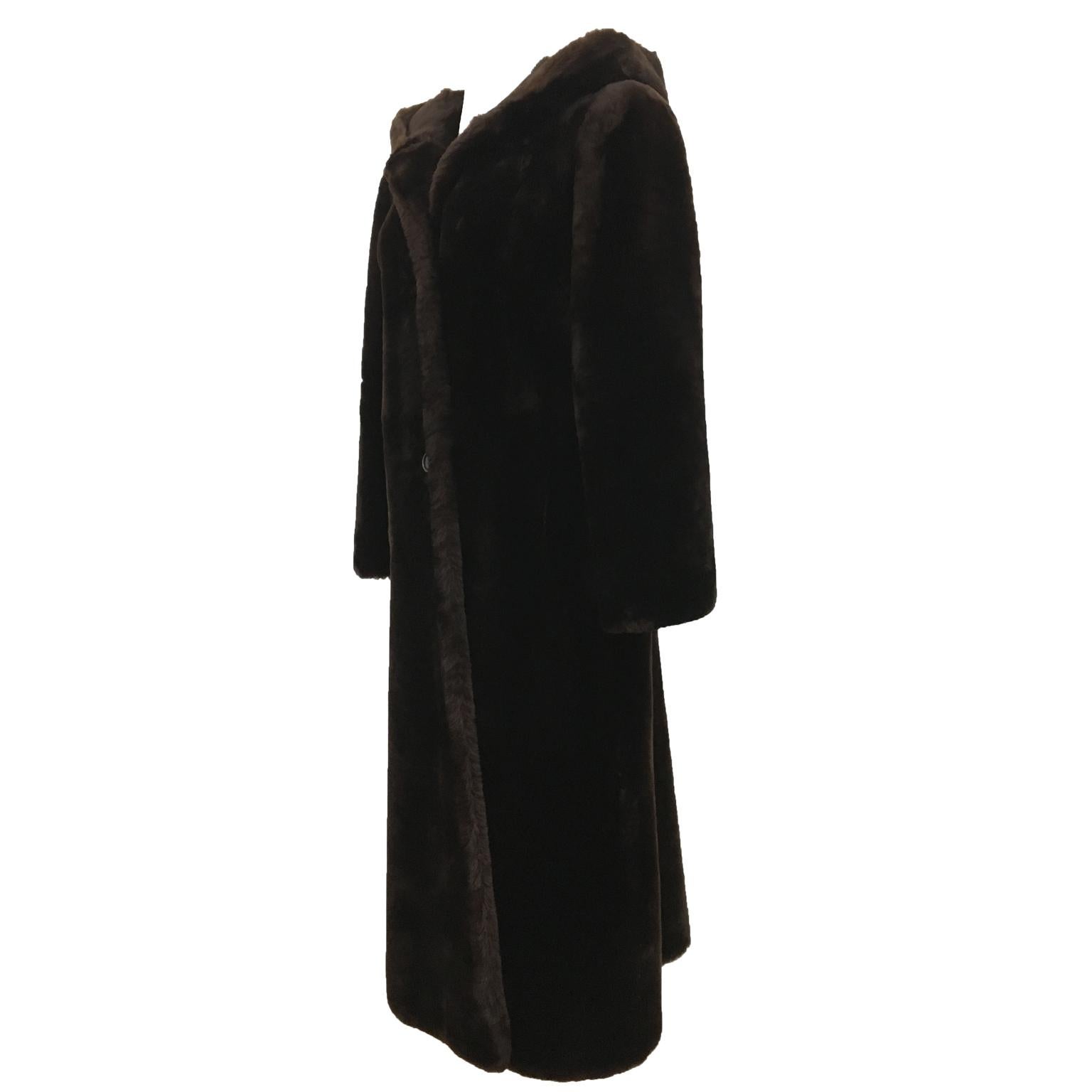 Black Vintage Chloe Fur Coat Circa 70s Karl Lagerfeld