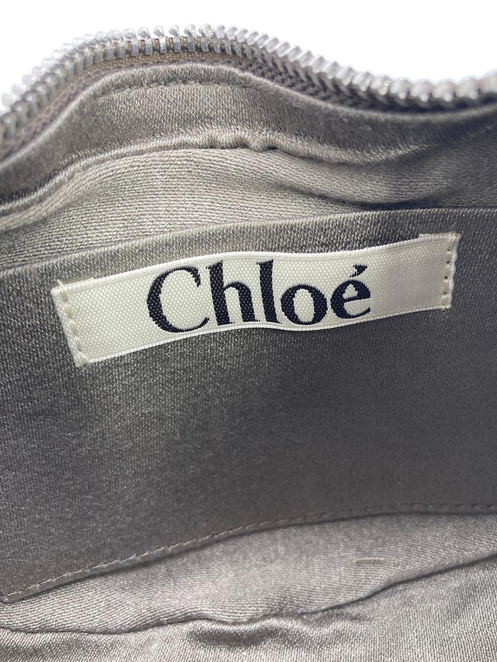 Vintage Chloe Gray Satin Beaded Bracelet Bag 4