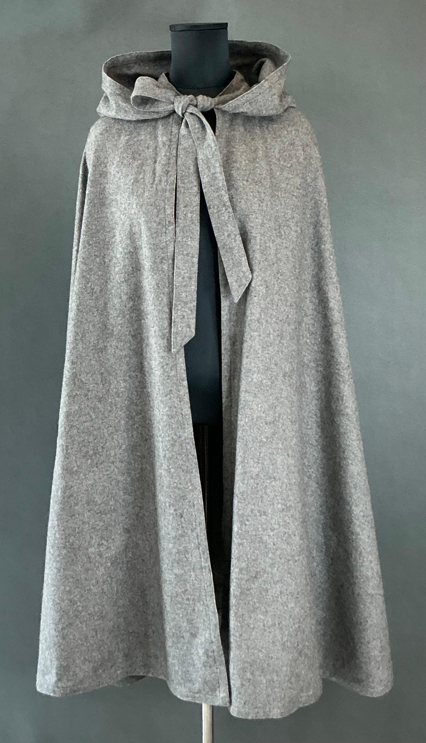 Gray Vintage Chloe Hooded Cape For Sale