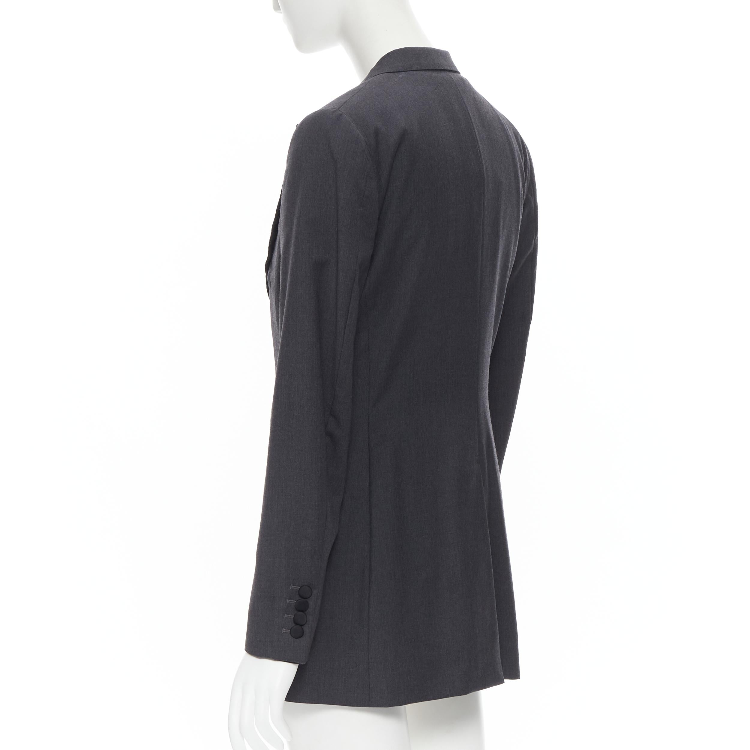 Black vintage CHLOE grey wool 3-pc tuxedo blazer vest pant suit set