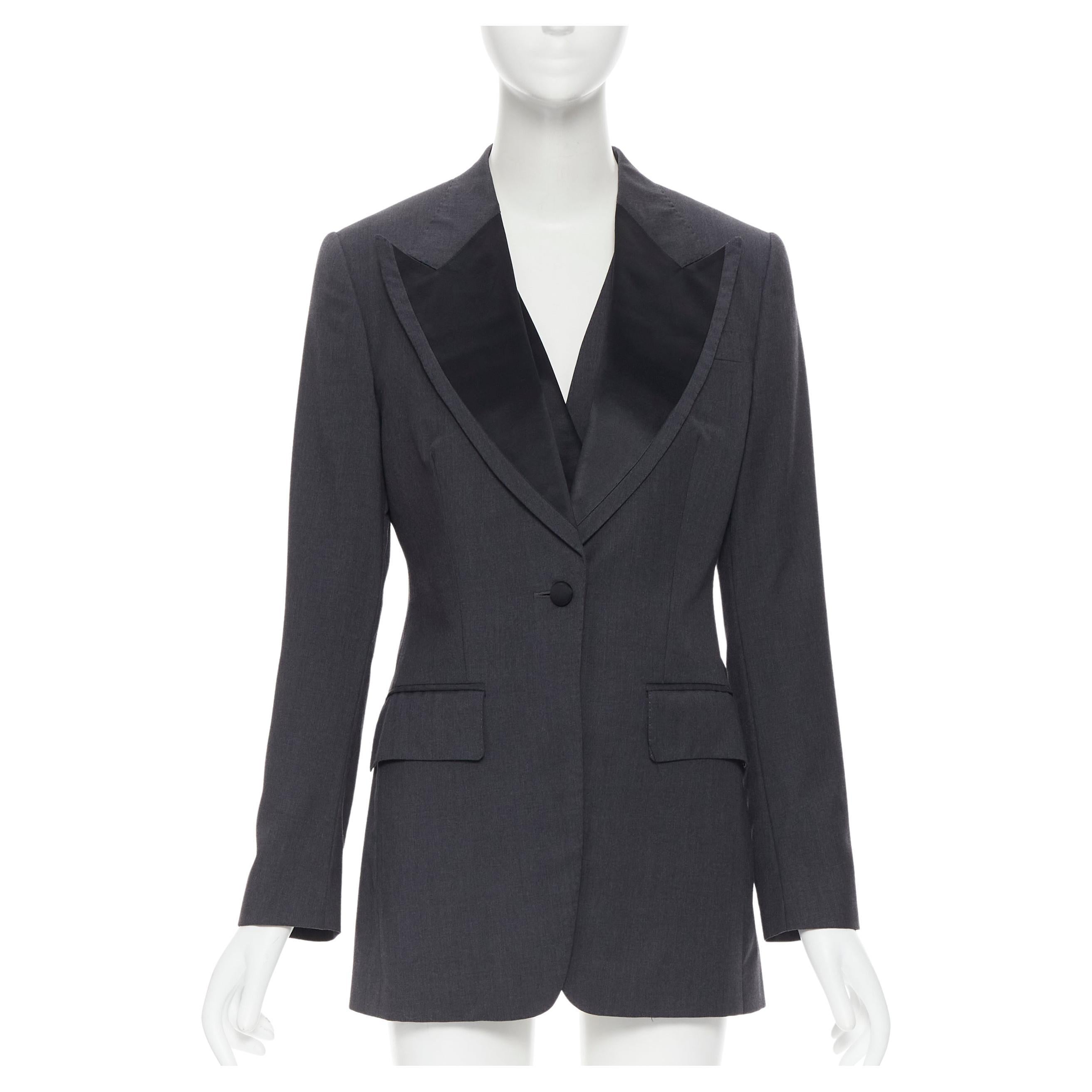 vintage CHLOE grey wool 3-pc tuxedo blazer vest pant suit set