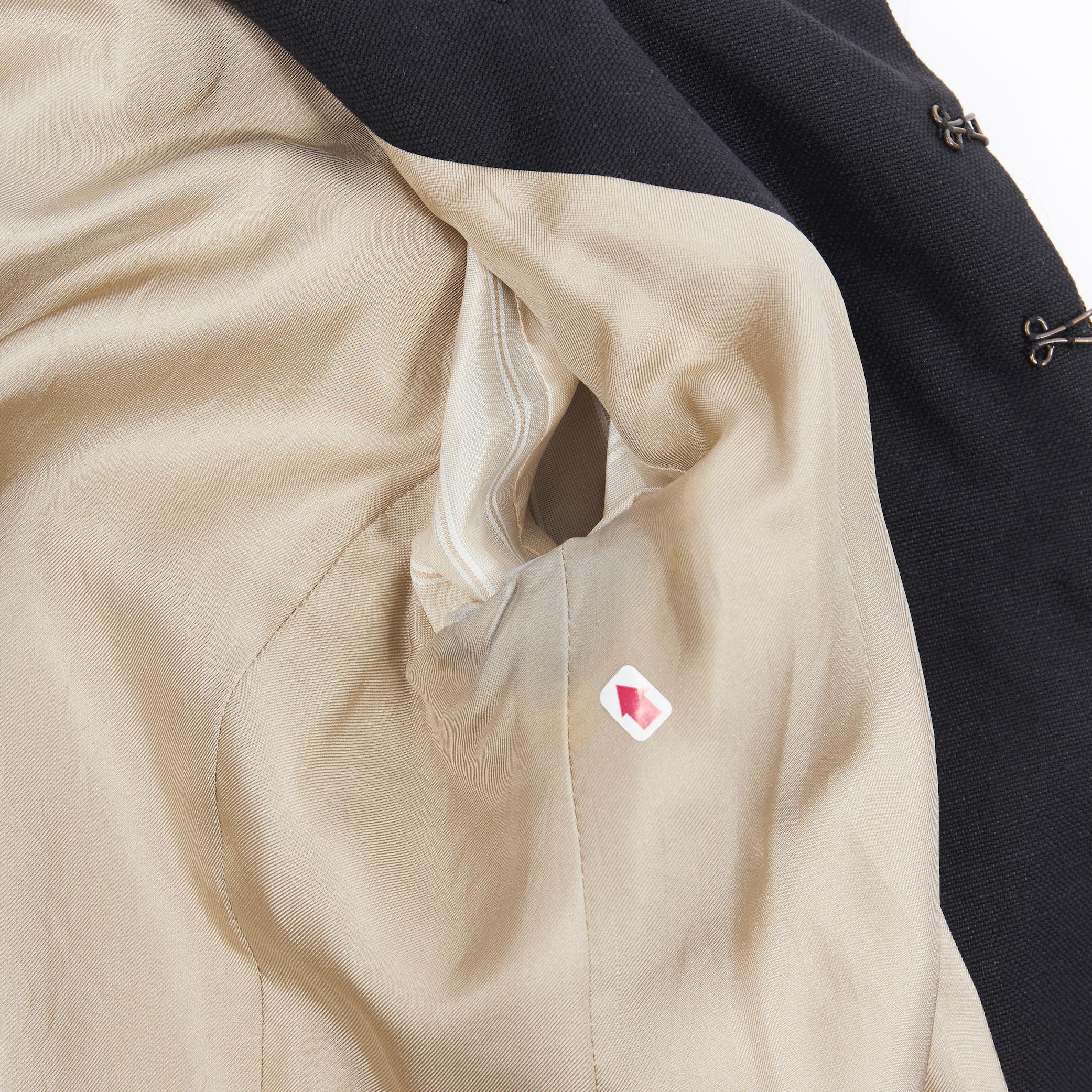 vintage CHLOE grey wool herringbone sequins collar cropped military jacket Fr34 5