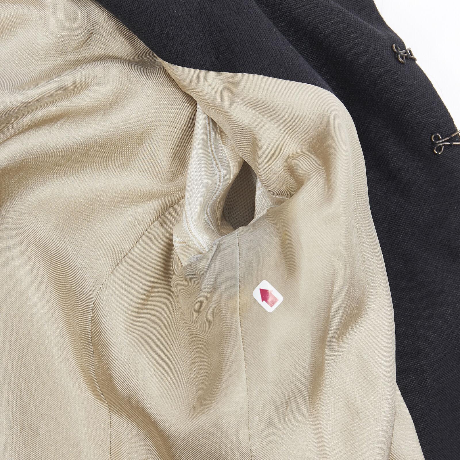 vintage CHLOE grey wool herringbone sequins collar cropped military jacket Fr34 For Sale 6
