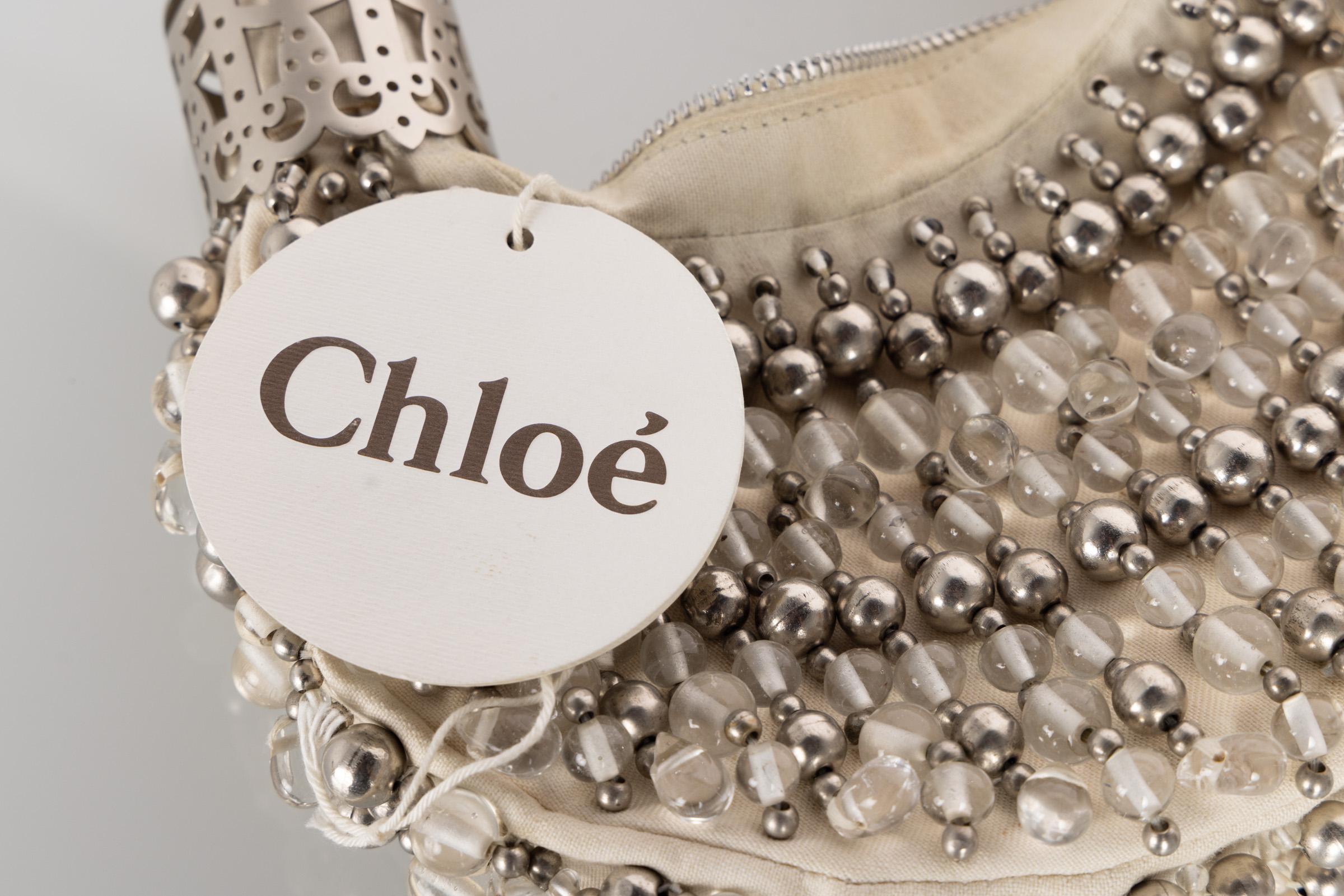 Vintage Chloé Ivory Beaded Bracelet Hobo Bag Early 2000s 2