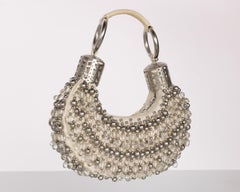 Vintage Chloé Ivory Beaded Bracelet Hobo Bag Early 2000s