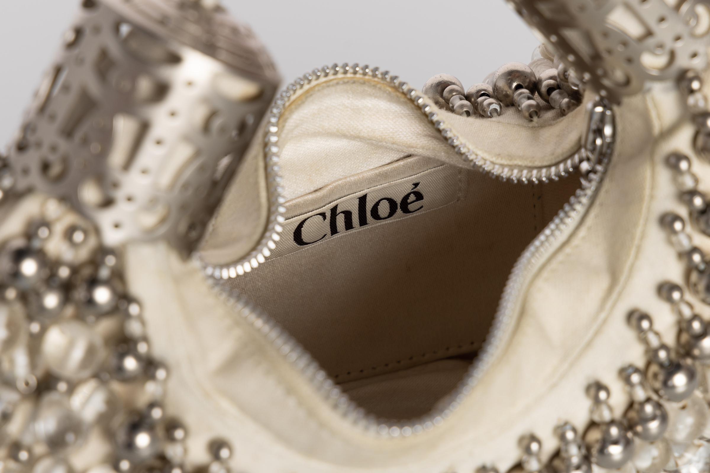 Vintage Chloé Ivory Beaded Bracelet Hobo Bag Early 2000s 1