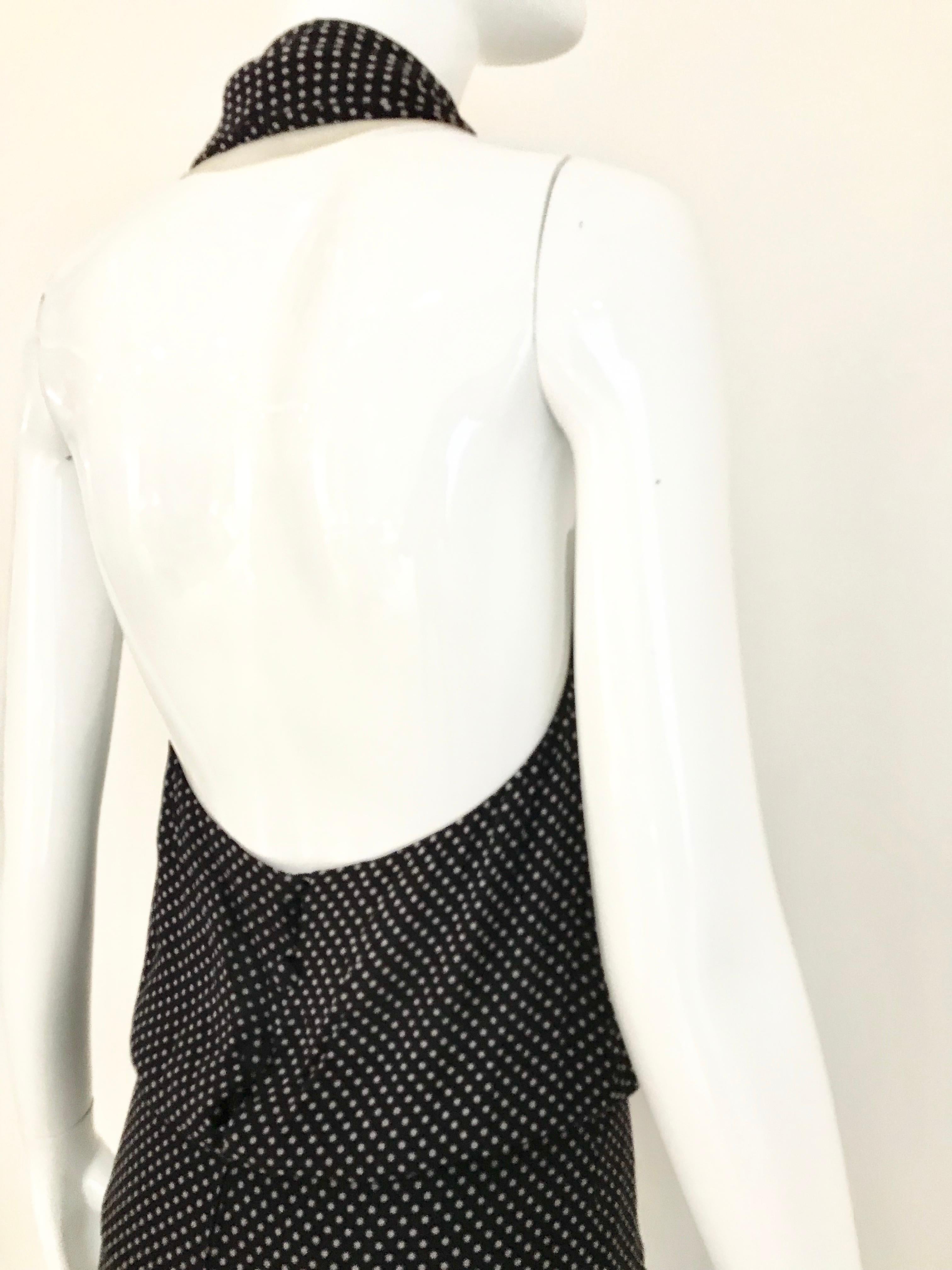 Vintage Chloe Navy Blue Polkadot Silk Dress 6