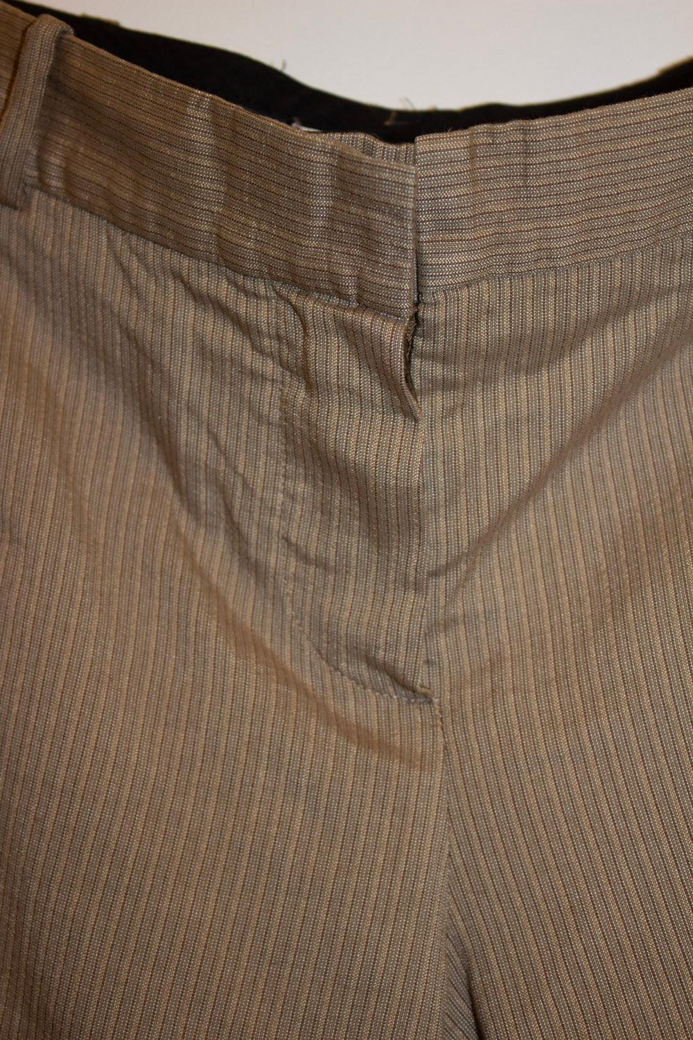 Vintage Chloe Silk Mix Stripe Trousers In Good Condition For Sale In London, GB