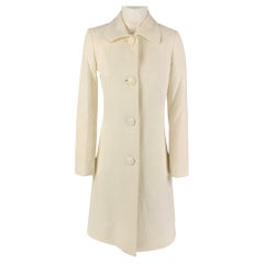 Vintage CHLOE Size 4 Cream Acetate Textured A-Line Coat