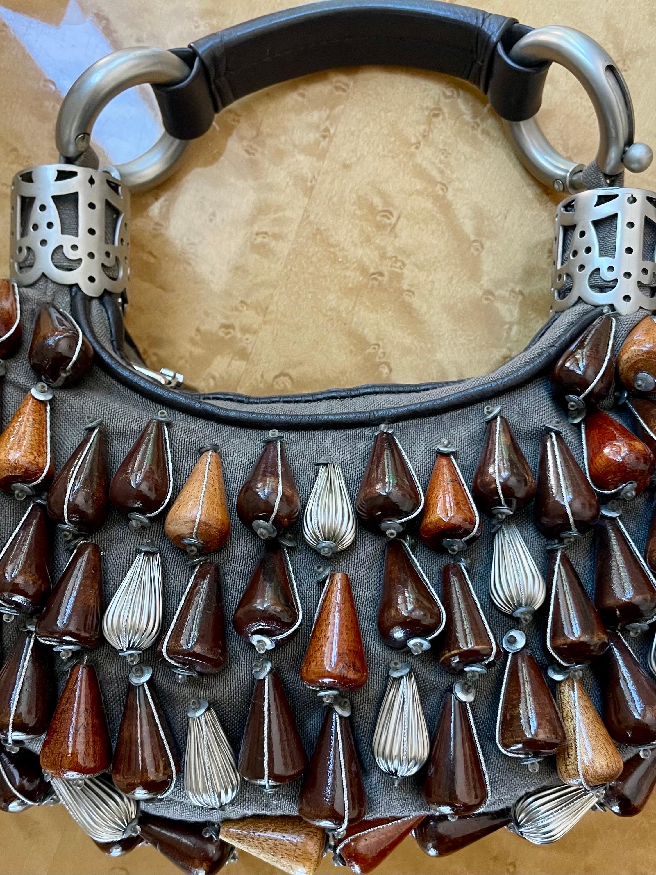 Vintage Chloe Wood Beaded Bag 6