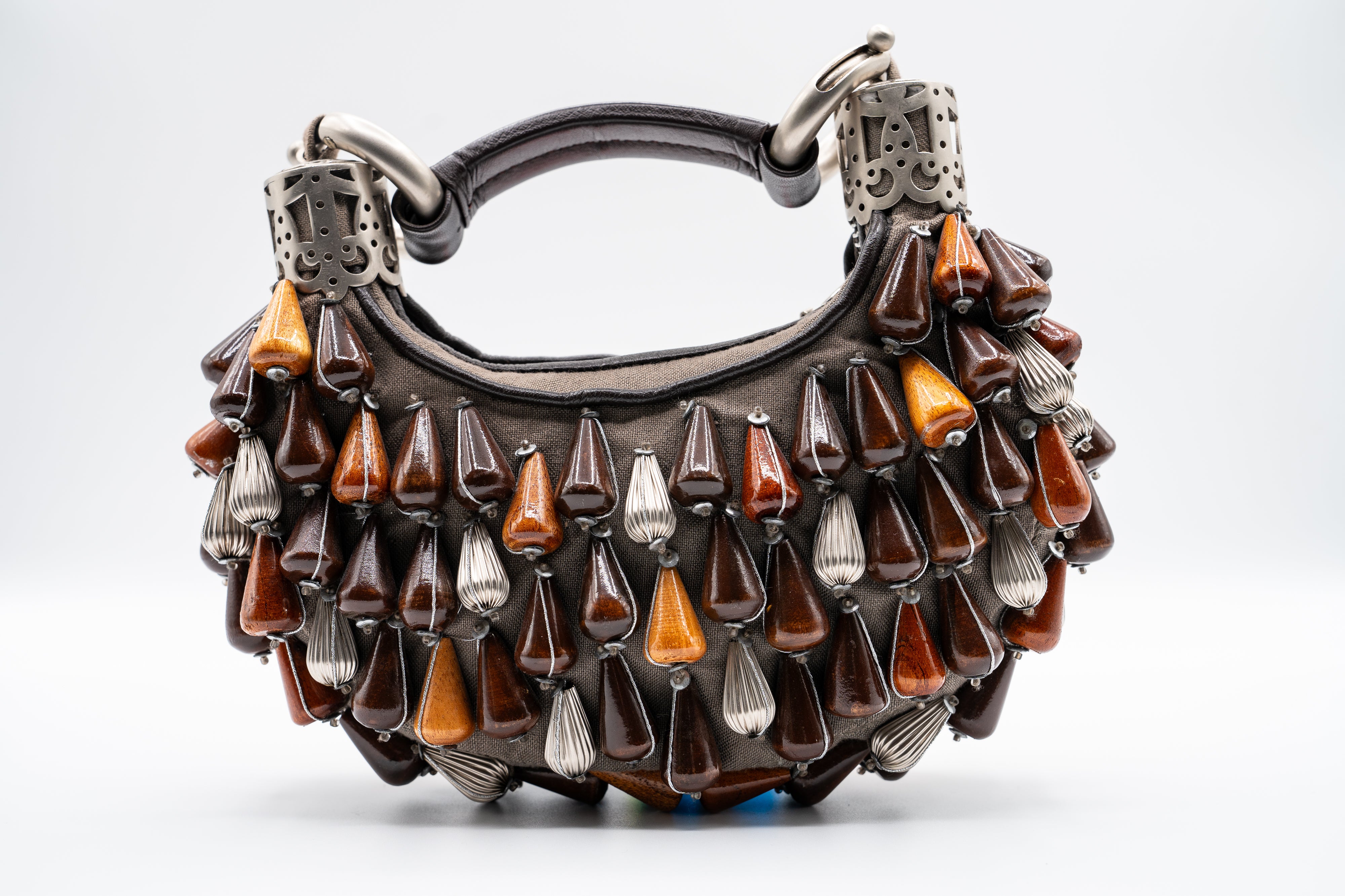 Women's Vintage Chloe Wood Beaded Bag