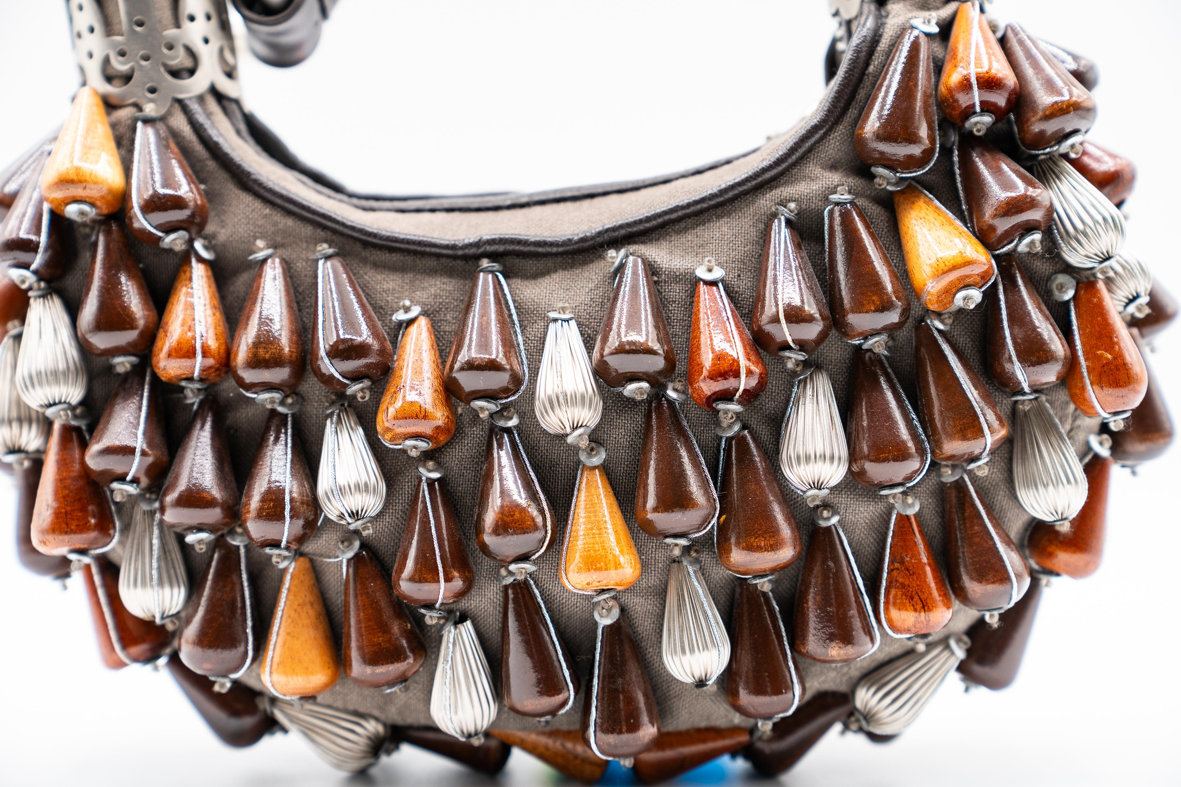Vintage Chloe Wood Beaded Bag 1