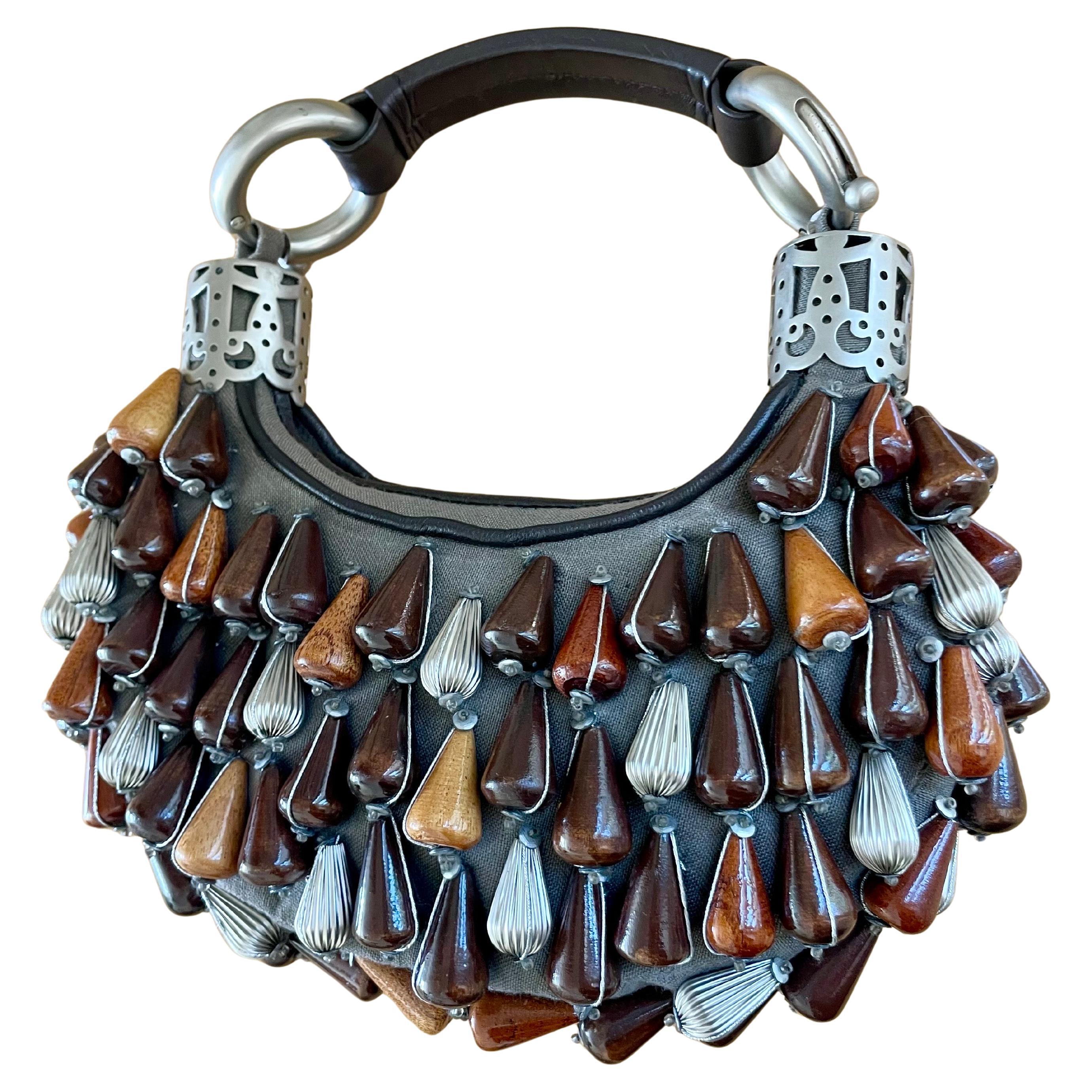 Vintage Chloe Wood Beaded Bag