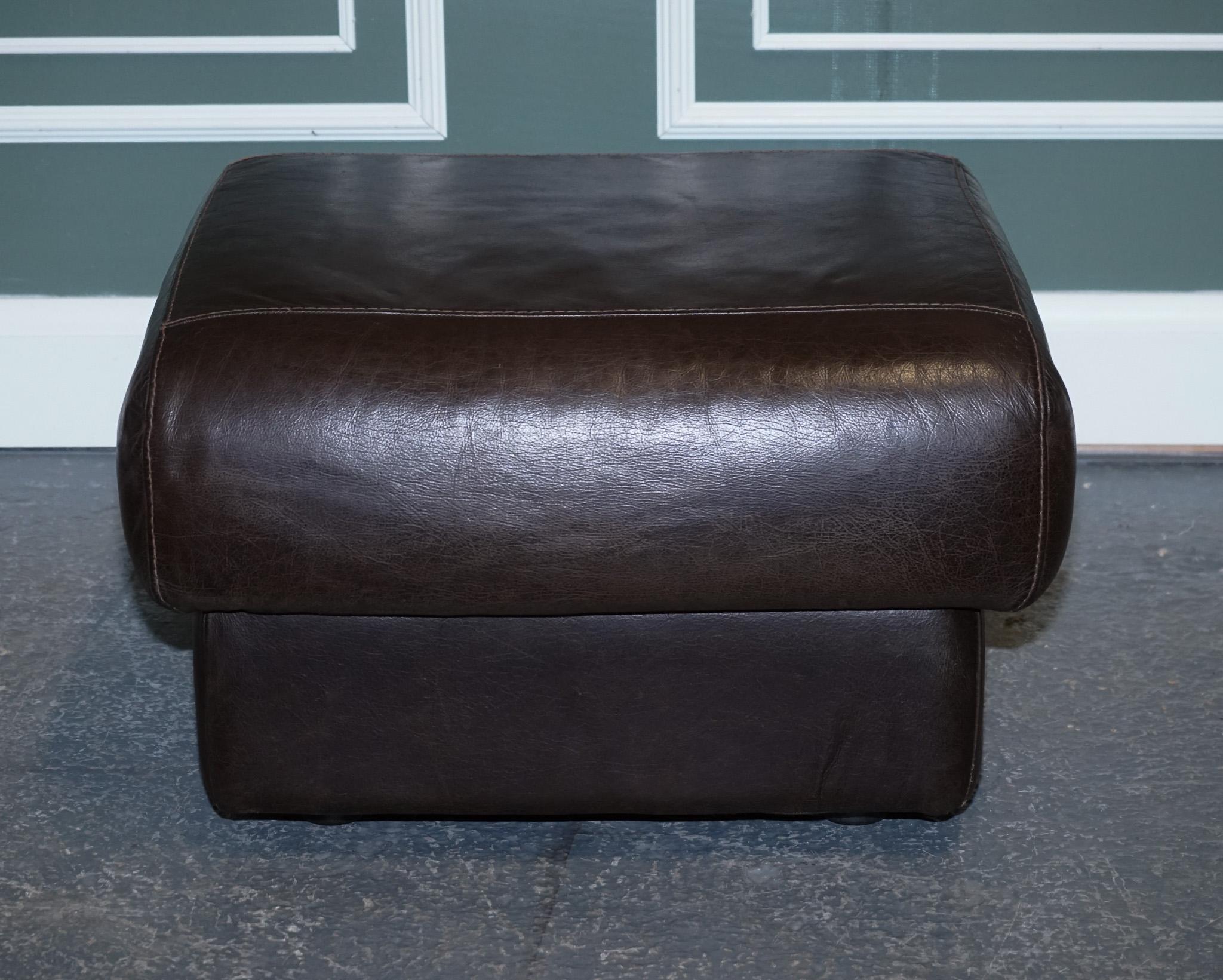 vintage leather footstool
