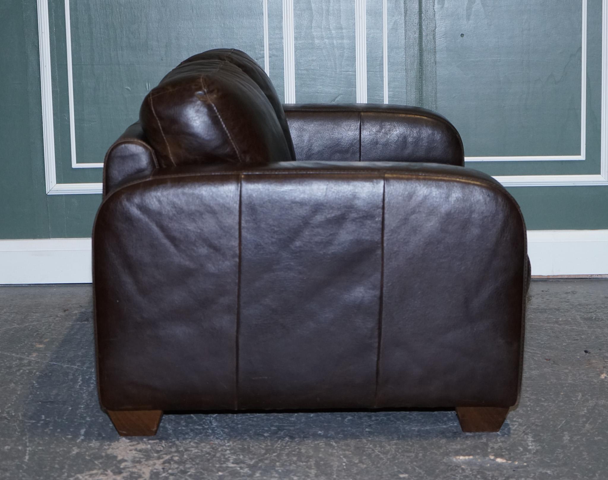 Vintage Chocolate Brown Leather Two Seater Sofa by Sofitalia For Sale 2