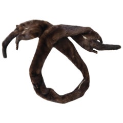 Vintage Chocolate Brown Natural Mink Scarf