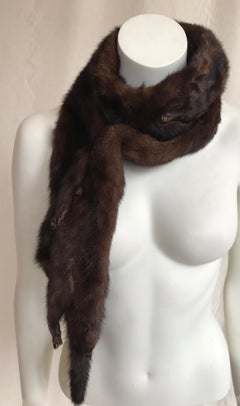 Vintage Chocolate Brown Natural Mink Scarf