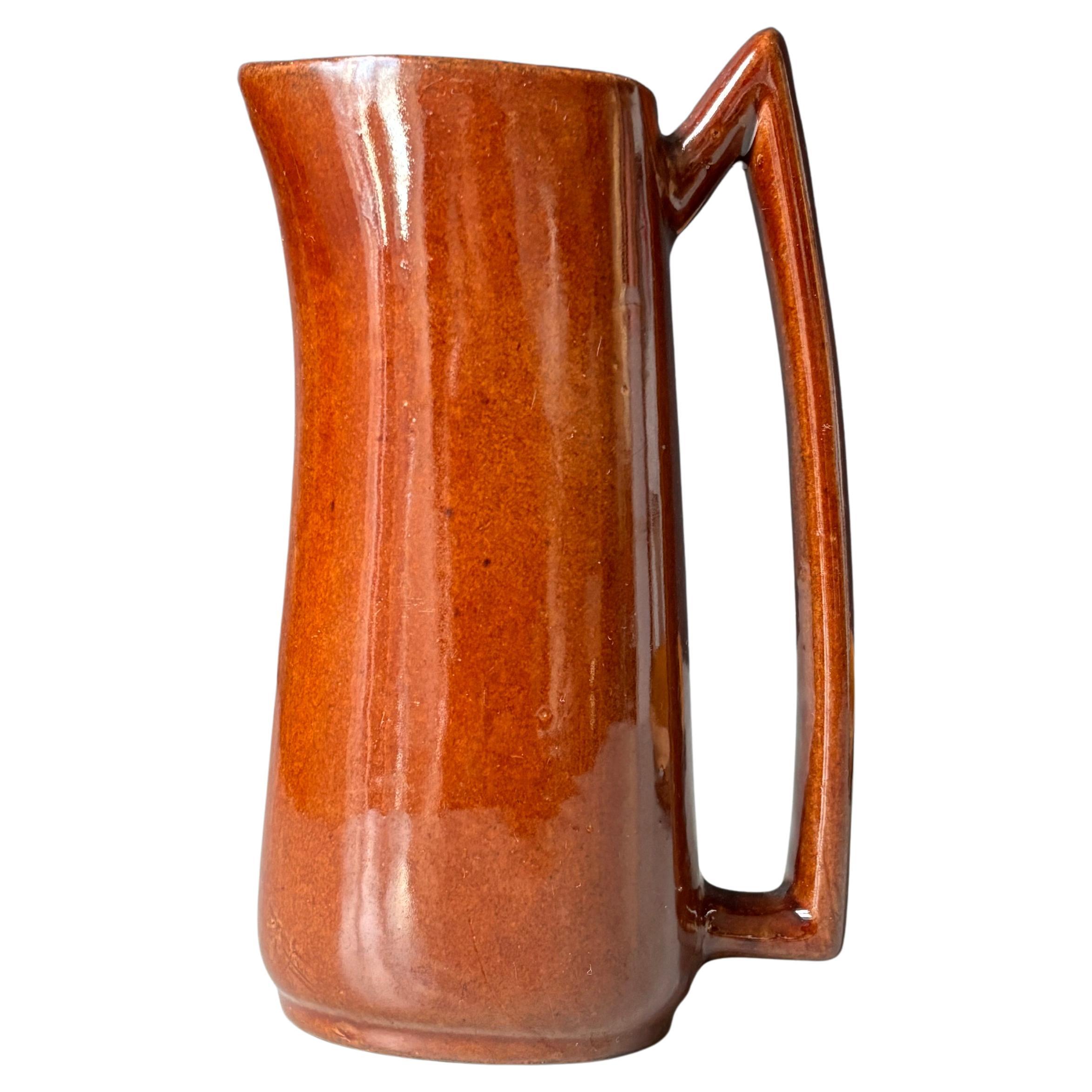 Vaso brocca marrone cioccolato vintage, anni '60