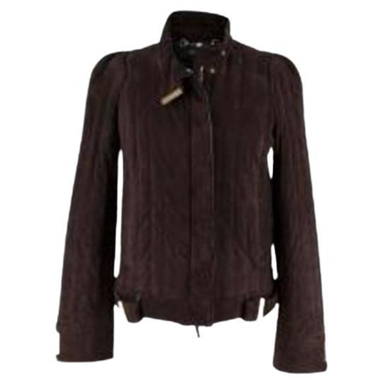 Marc Cain S Collections Chocolate Brown Suede Jacket QC 31.32 L08 694