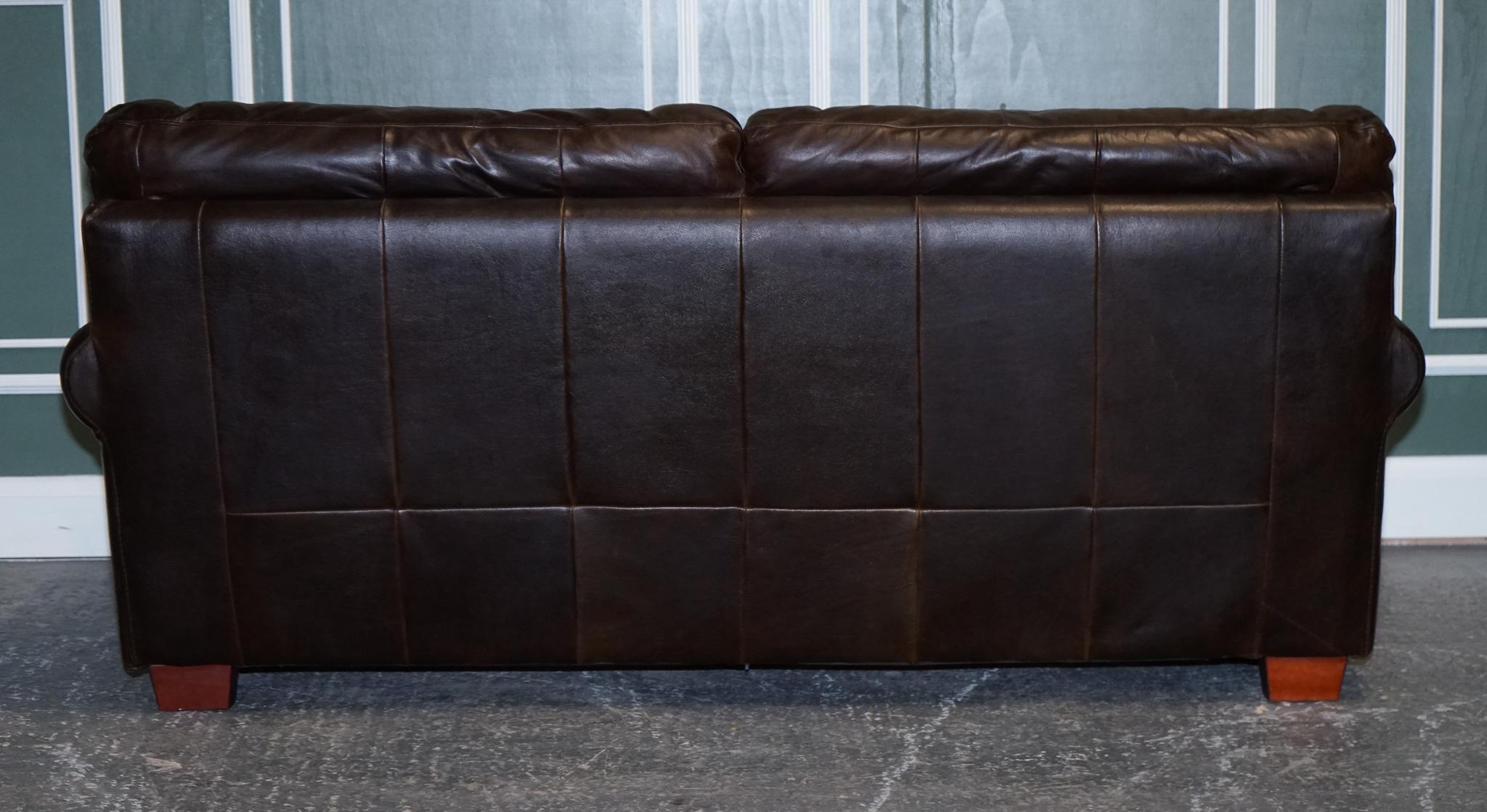 ViNTAGE CHOCOLATE BROWN TWO TO THREE SEATER SOFA For Sale 4