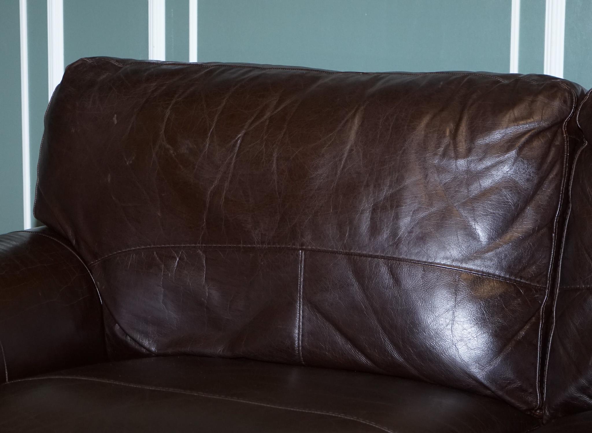 ViNTAGE CHOCOLATE BROWN TWO TO THREE SEATER SOFA For Sale 1