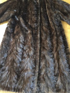Fabulous Vintage Chocolate Ranch Mink Coat L
