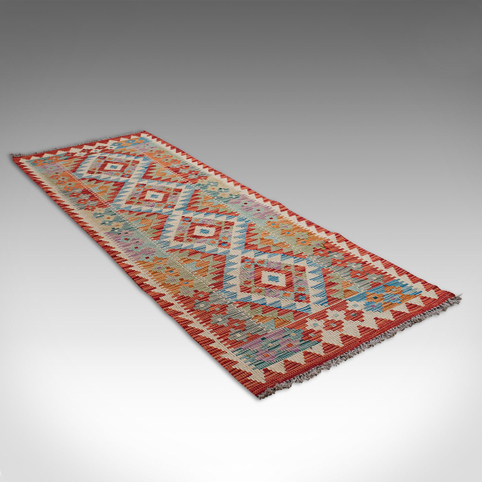 20th Century Vintage Choli Kilim Runner Persian Handwoven, Decorative Hall Carpet, circa 1960 For Sale