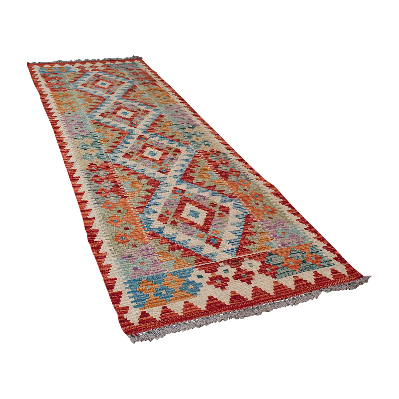 Vintage Choli Kilim Runner Persian Handwoven, Decorative Hall Carpet, circa 1960 For Sale