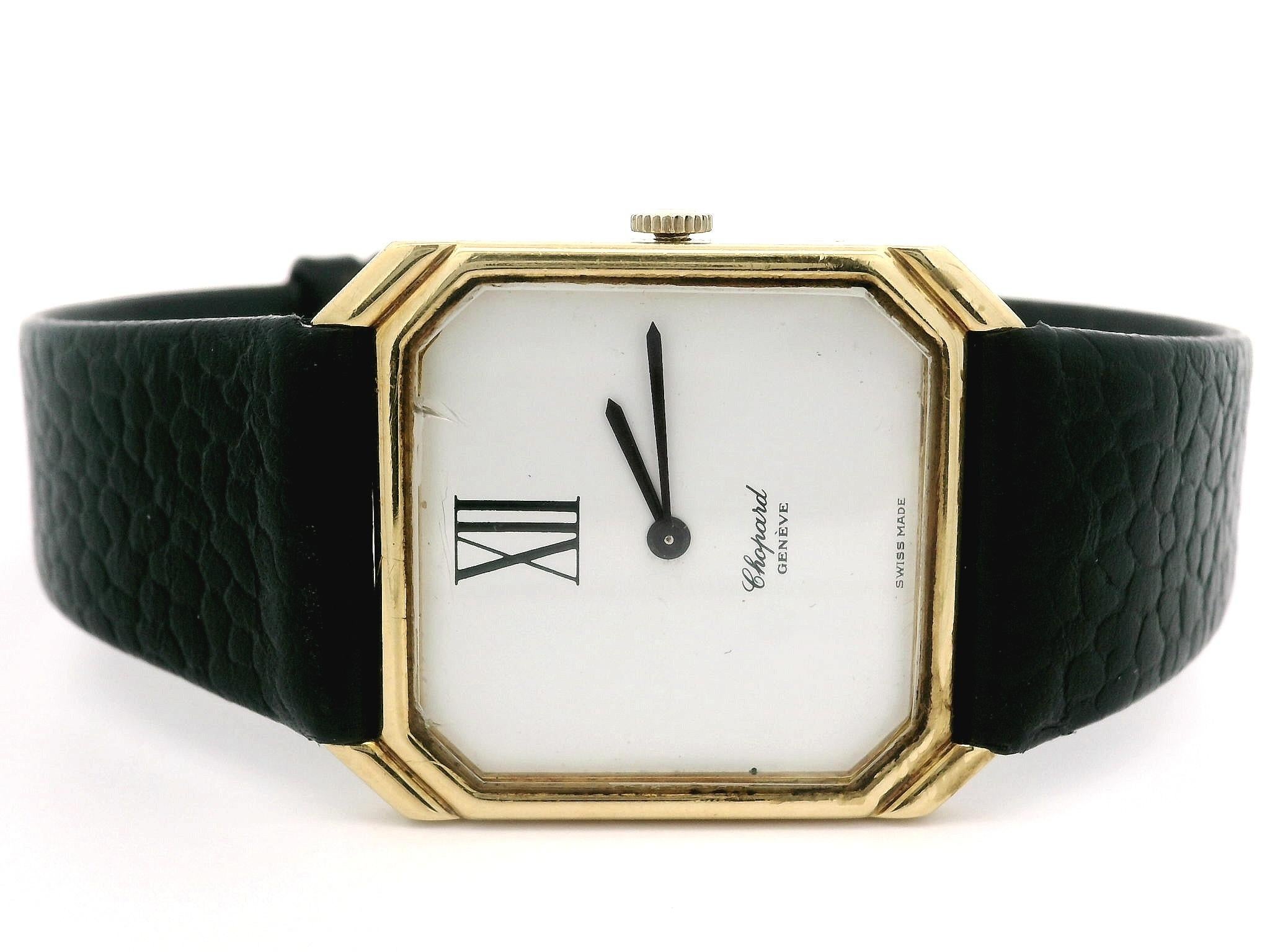 Chopard, montre mécanique octogonale fantaisie à gousset, 26 mm, en or 18 carats, réf. 2101 en vente 3