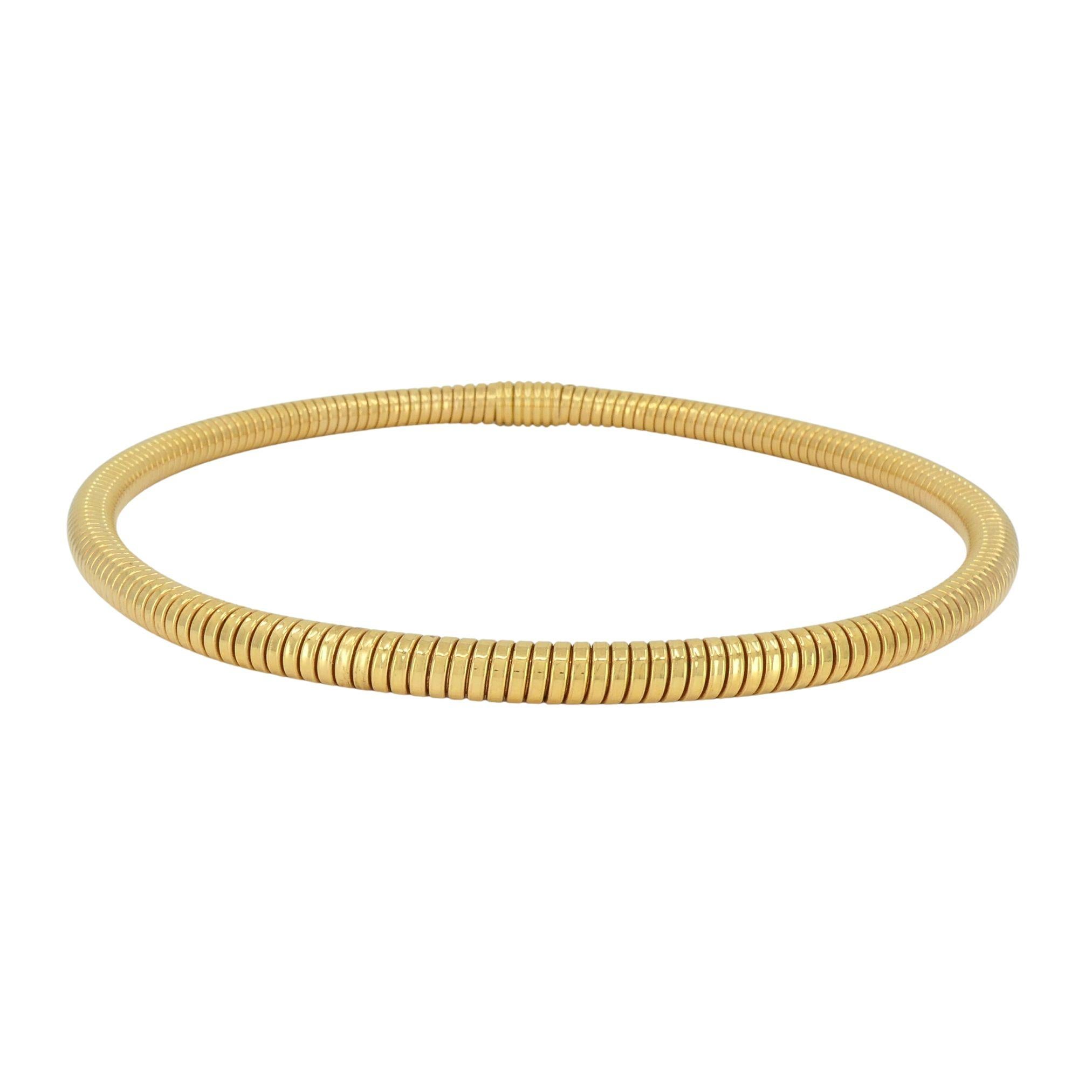 Vintage Chopard 18k Gold Tubogas Choker Necklace In Good Condition For Sale In Beverly Hills, CA
