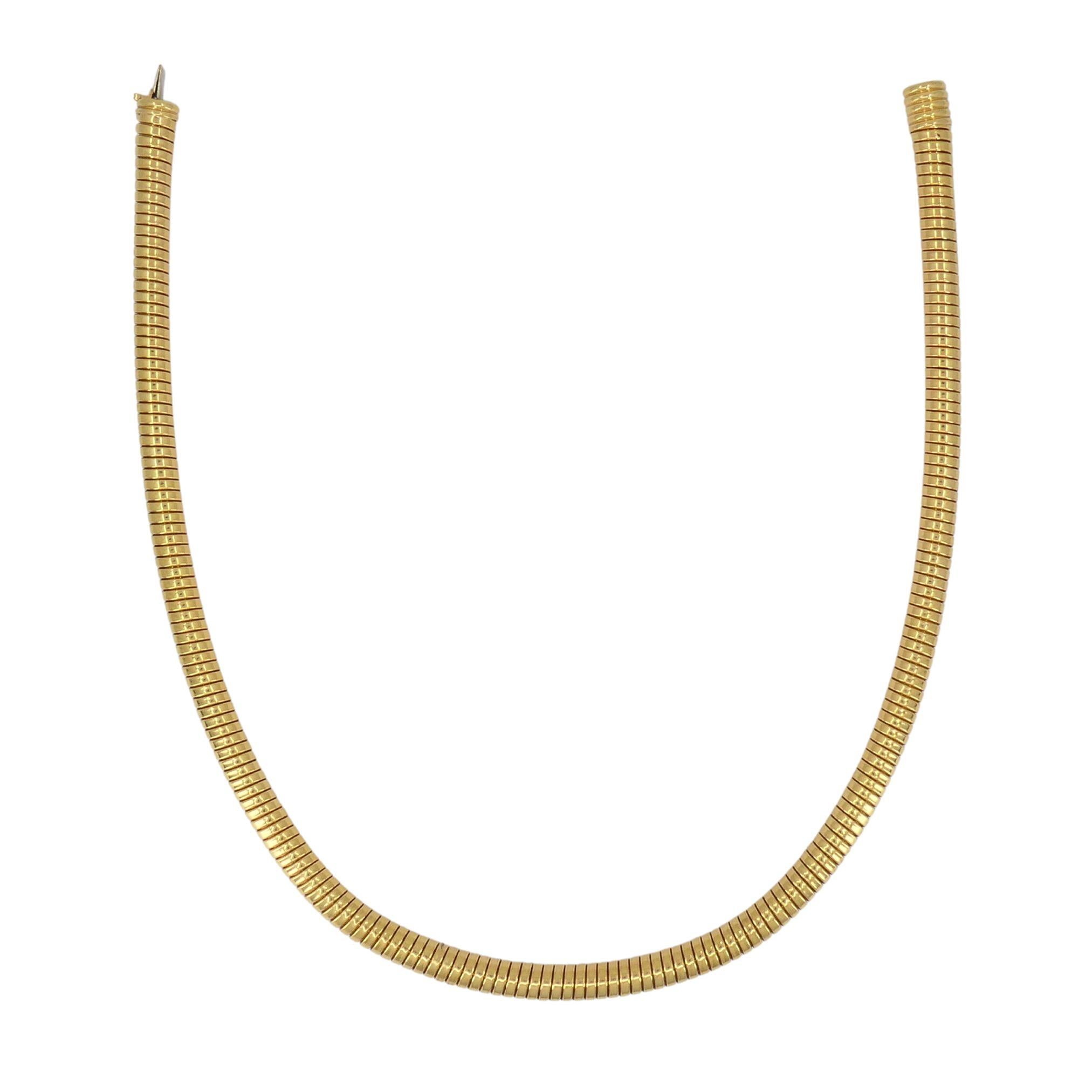 Vintage Chopard 18k Gold Tubogas Choker Necklace For Sale 3