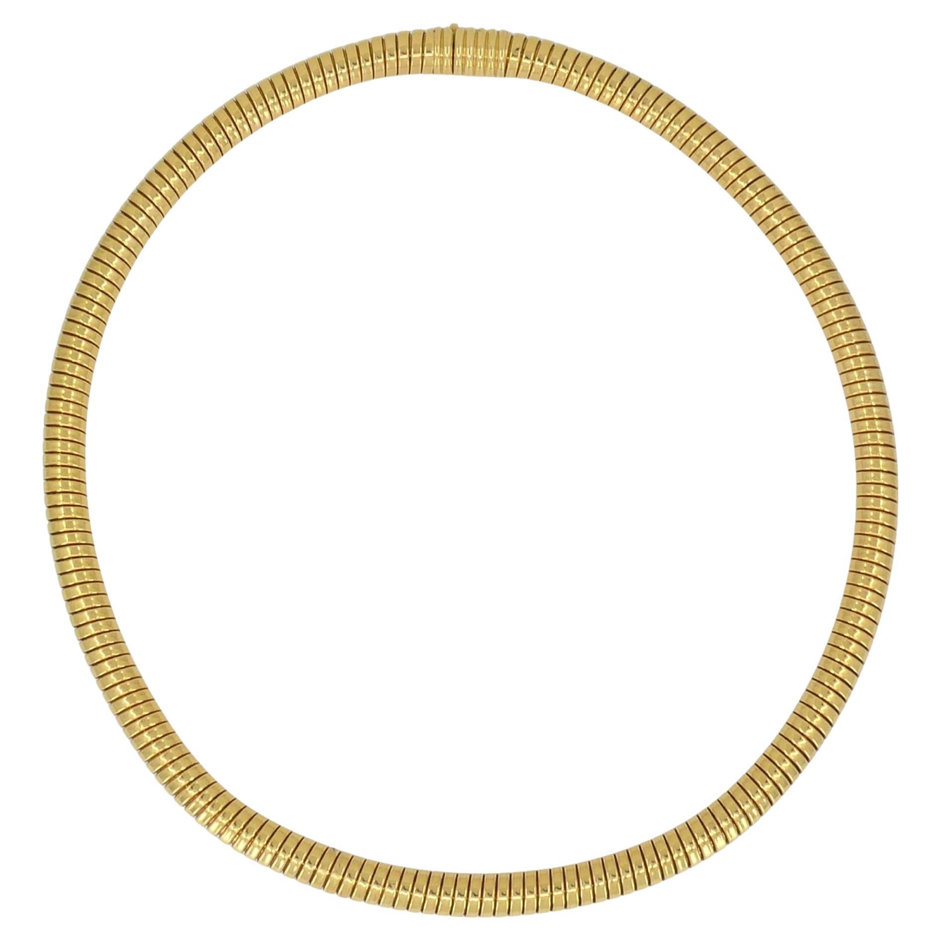 Vintage Chopard 18k Gold Tubogas Choker Necklace For Sale