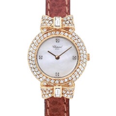 Vintage Chopard 18k Yellow Gold Diamond MOP Dial Quartz Ladies Watch 899 1