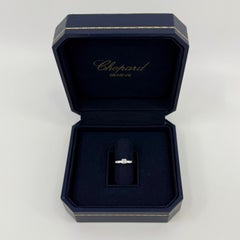 Vintage Chopard Asscher Cut Diamond Hidden Halo 18k White Gold Solitaire Ring