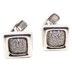 Chopard Boutons de manchette rotatifs vintage en or blanc 18 carats avec lapis et diamants, c. 2000