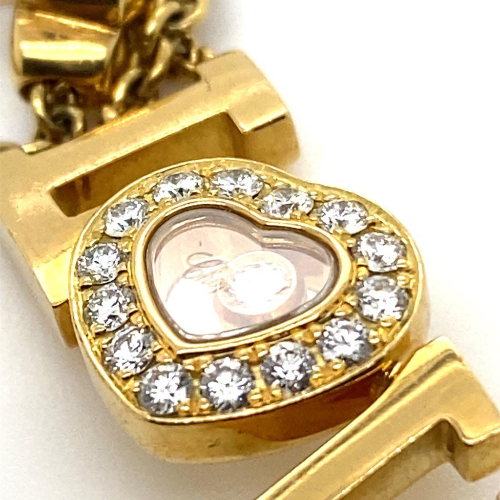 Vintage Chopard Diamant-Love-Armband aus 18 Karat Gelbgold (Moderne) im Angebot